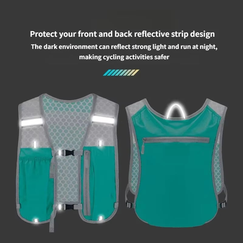 Leichte Laufweste mit Trinkflasche – Reflektierend, Handyhalter, Rad & Lauf